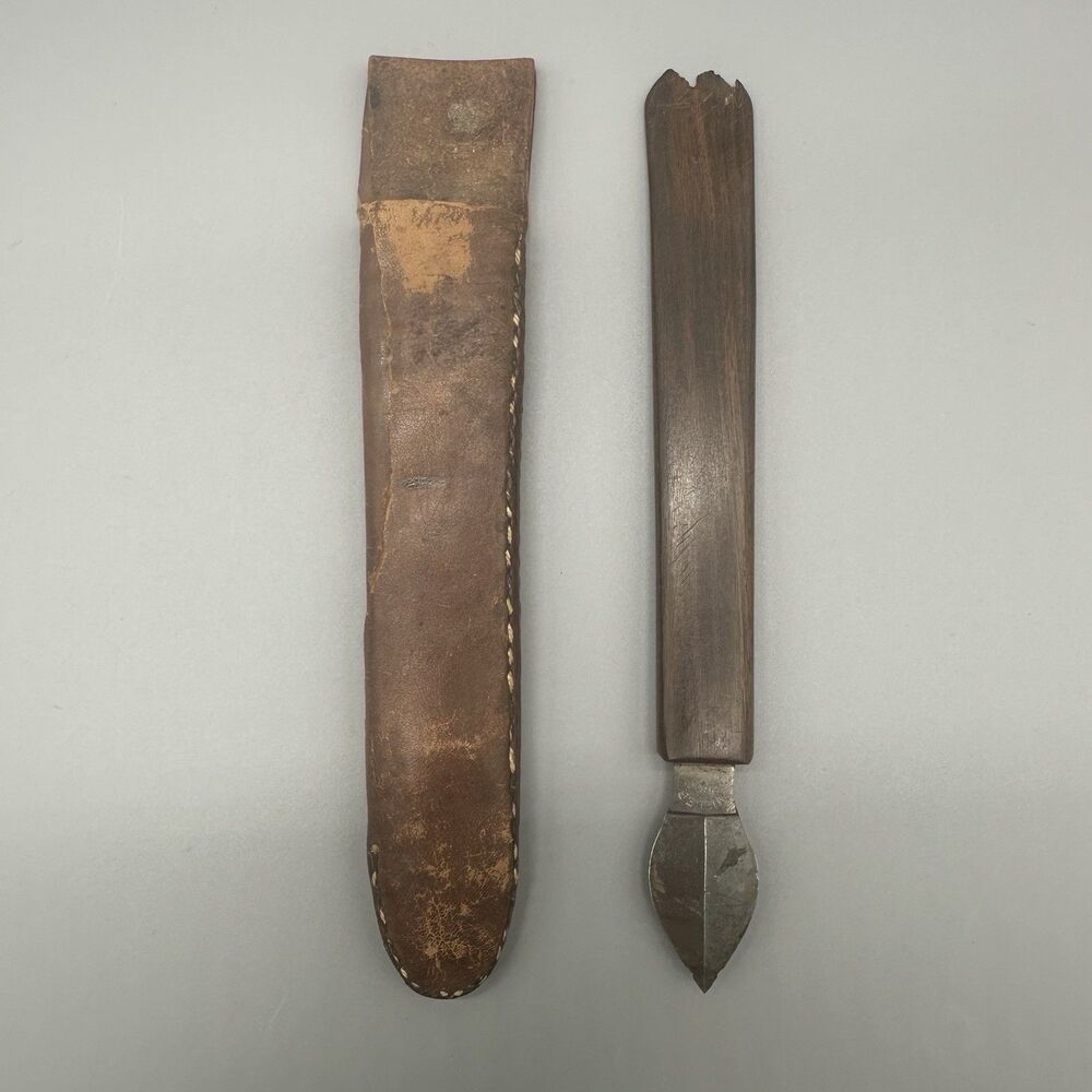 Antique Miller Bros Wood Handle Ink Scraper Blade Eraser